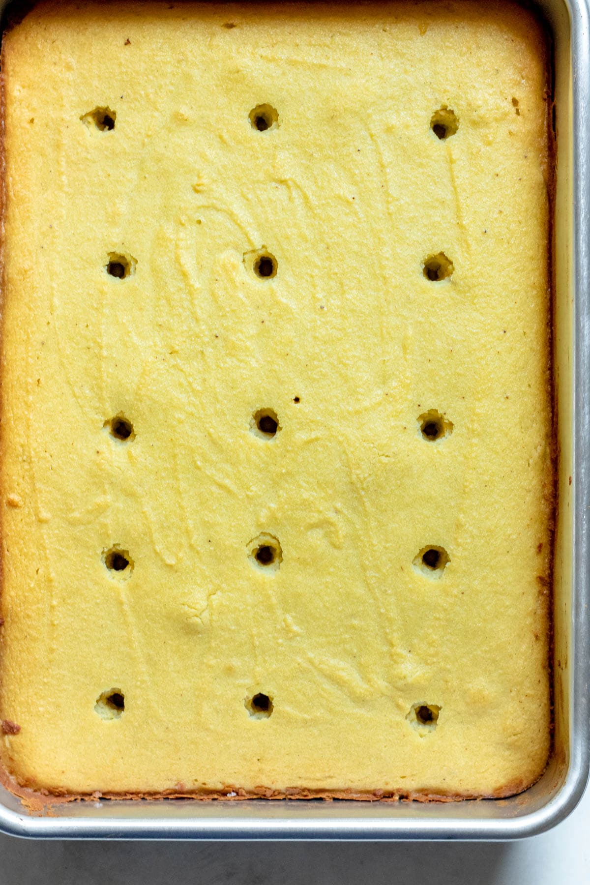 holes in the baked cake