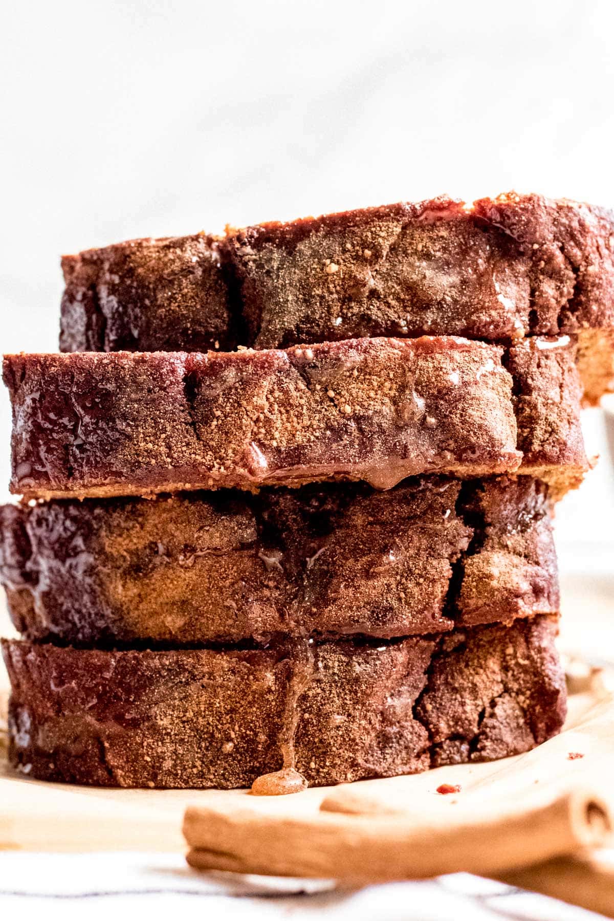 stacked slices of gluten-free Cinnamon Sweet Potato Bread