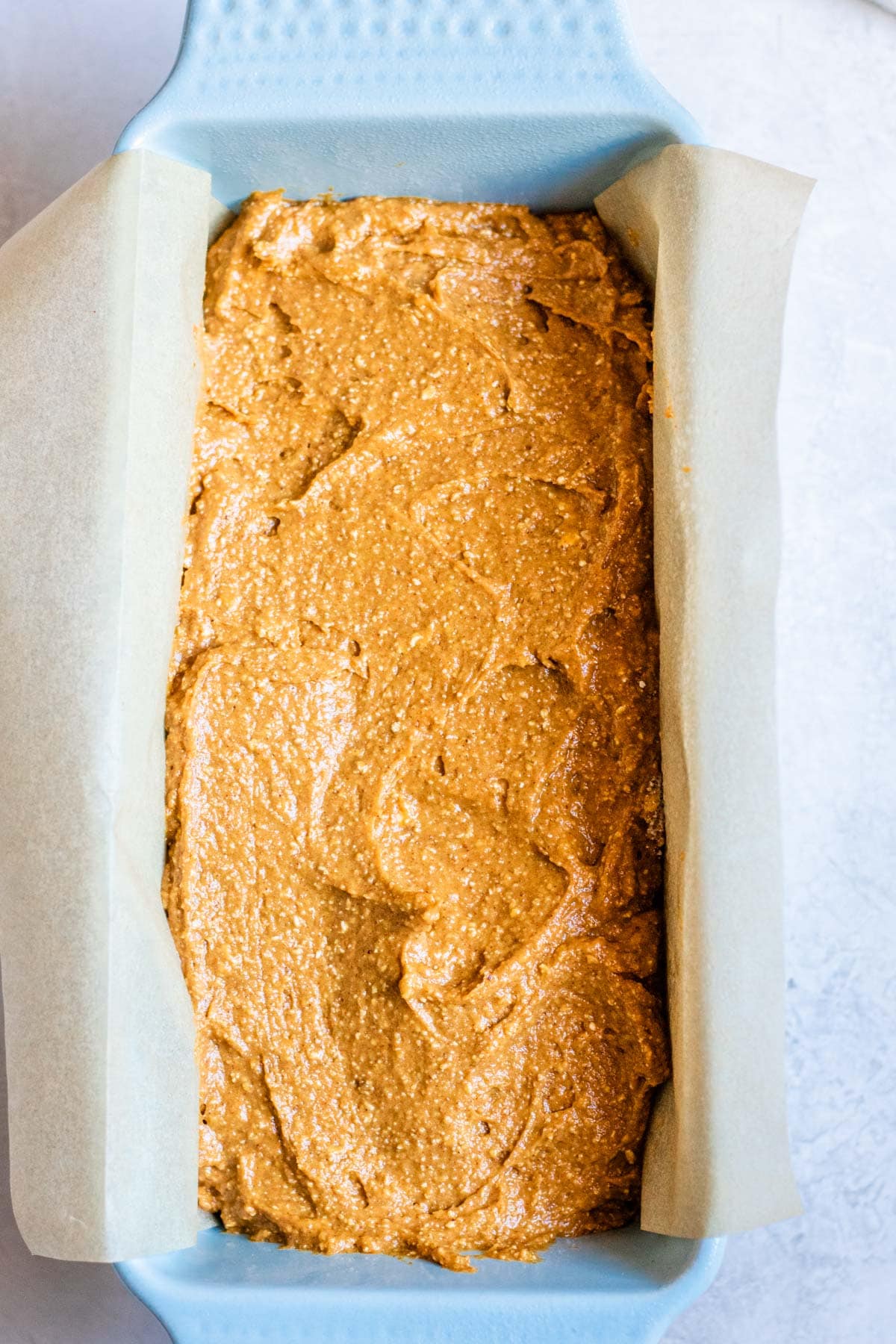 bread dough in a loaf pan