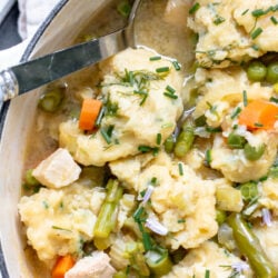 Summer Chicken Soup with Chive Dumplings