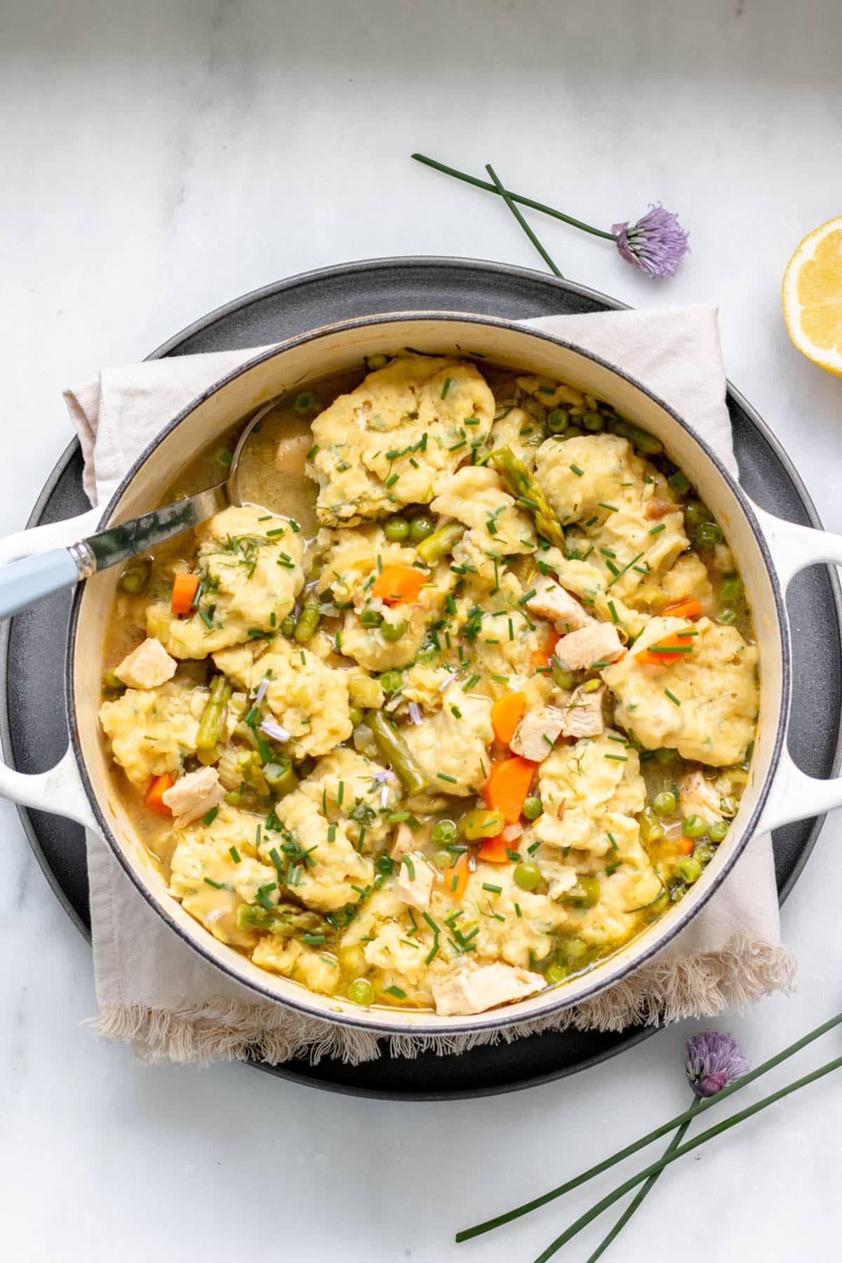 chicken soup in a pot