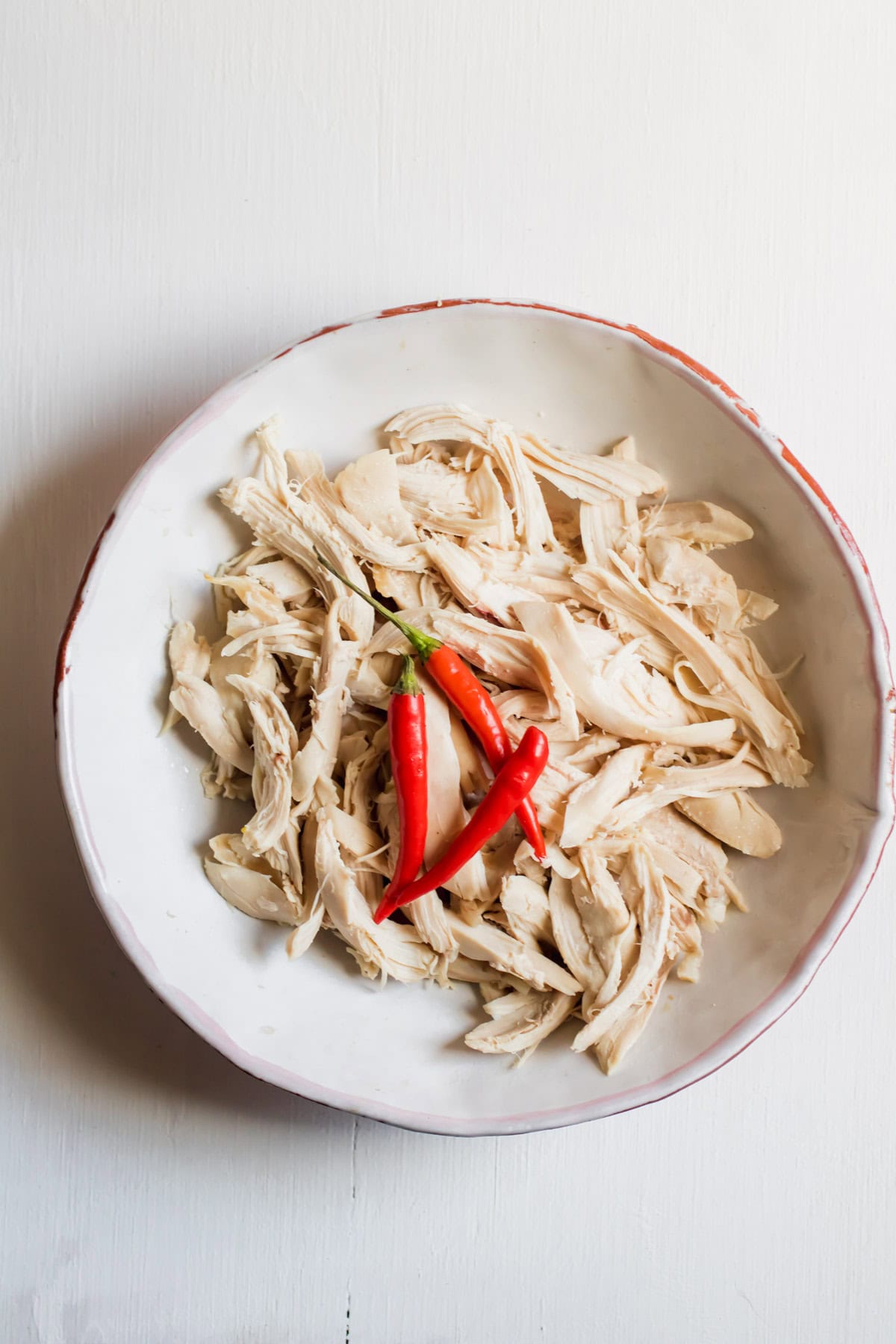 shredded chicken in a bowl