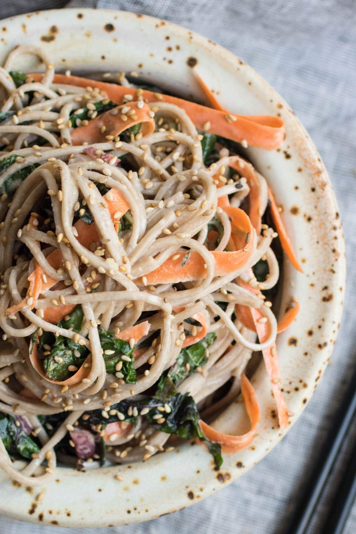 Cold Soba Noodles with Tahini Sauce