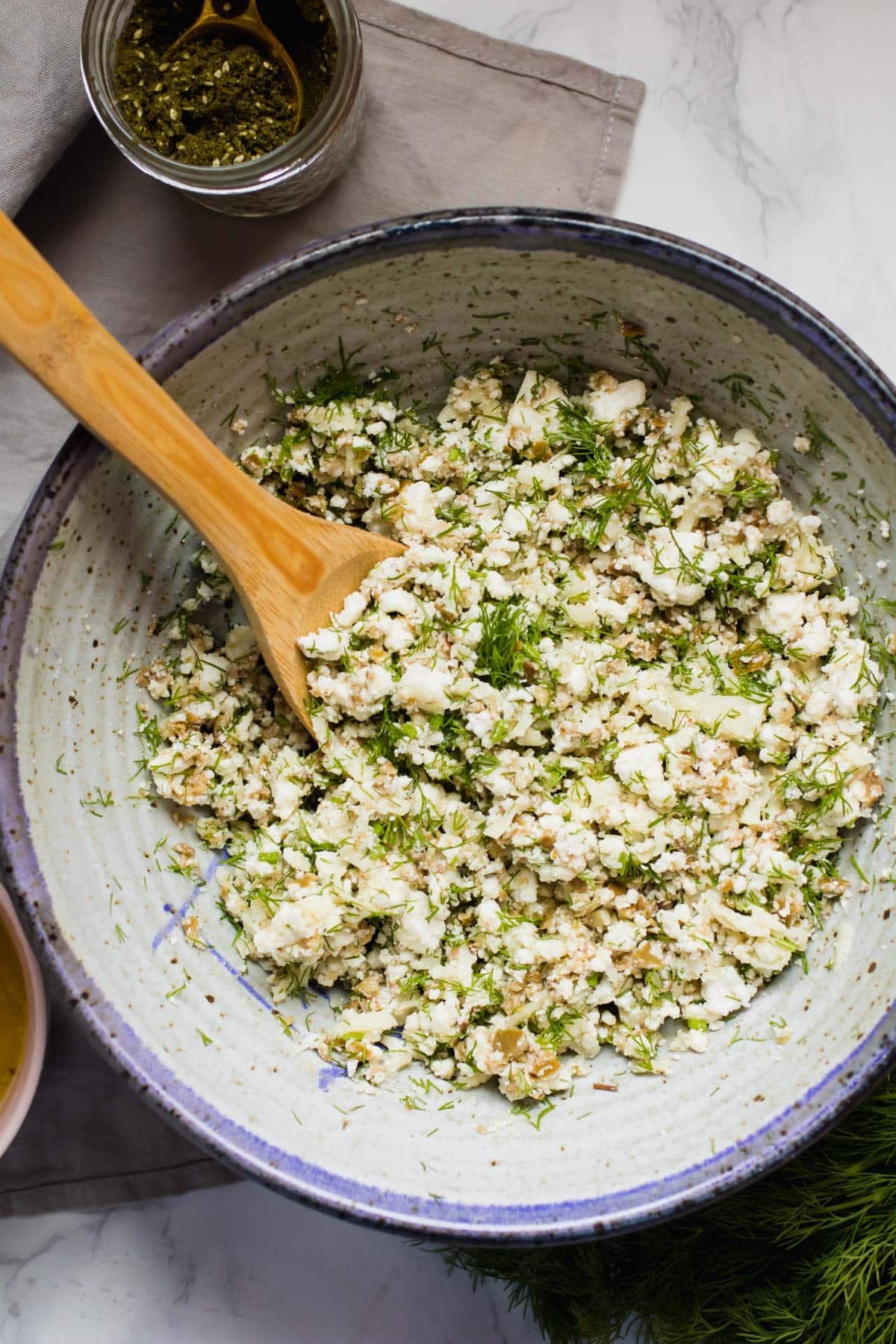 feta and butter mixture in a bowl