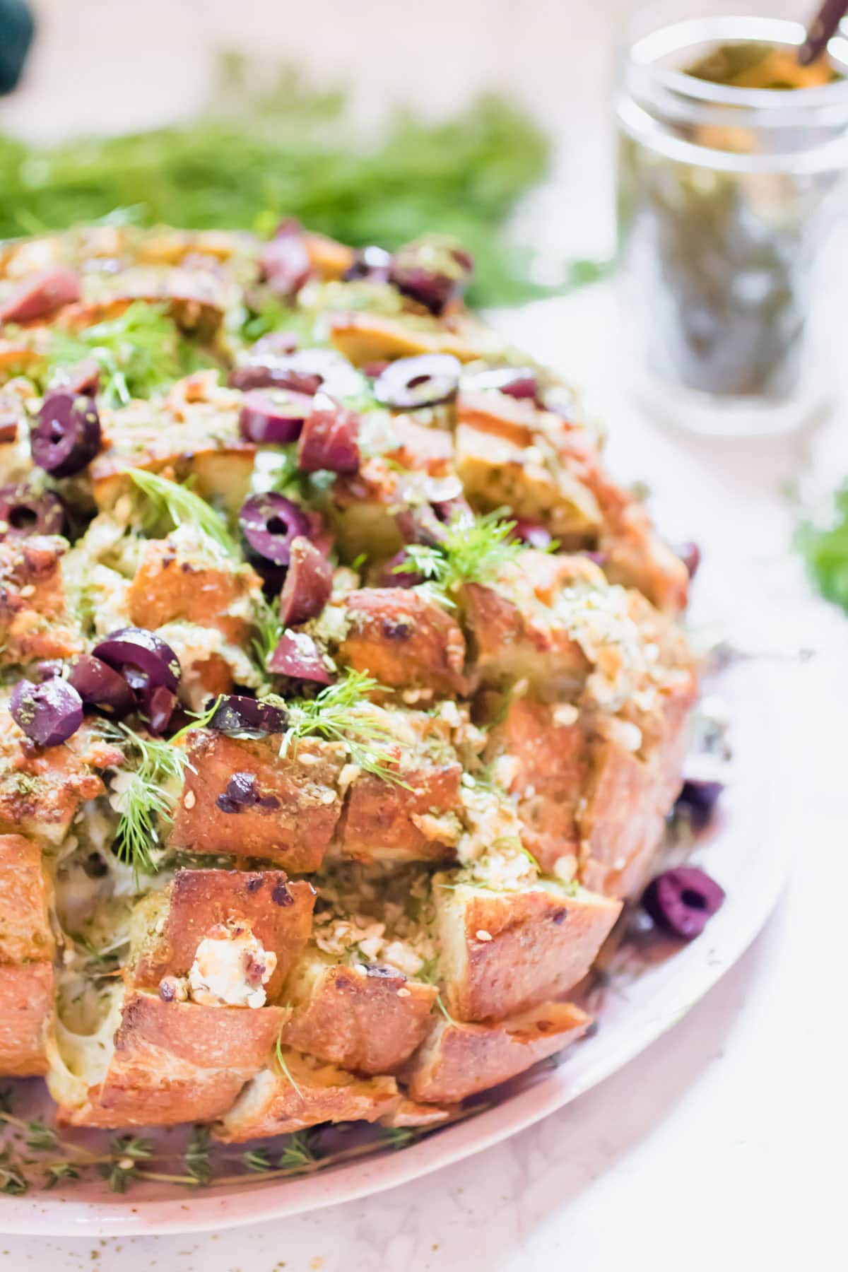 Feta Cheese and Olive Pull Apart Bread