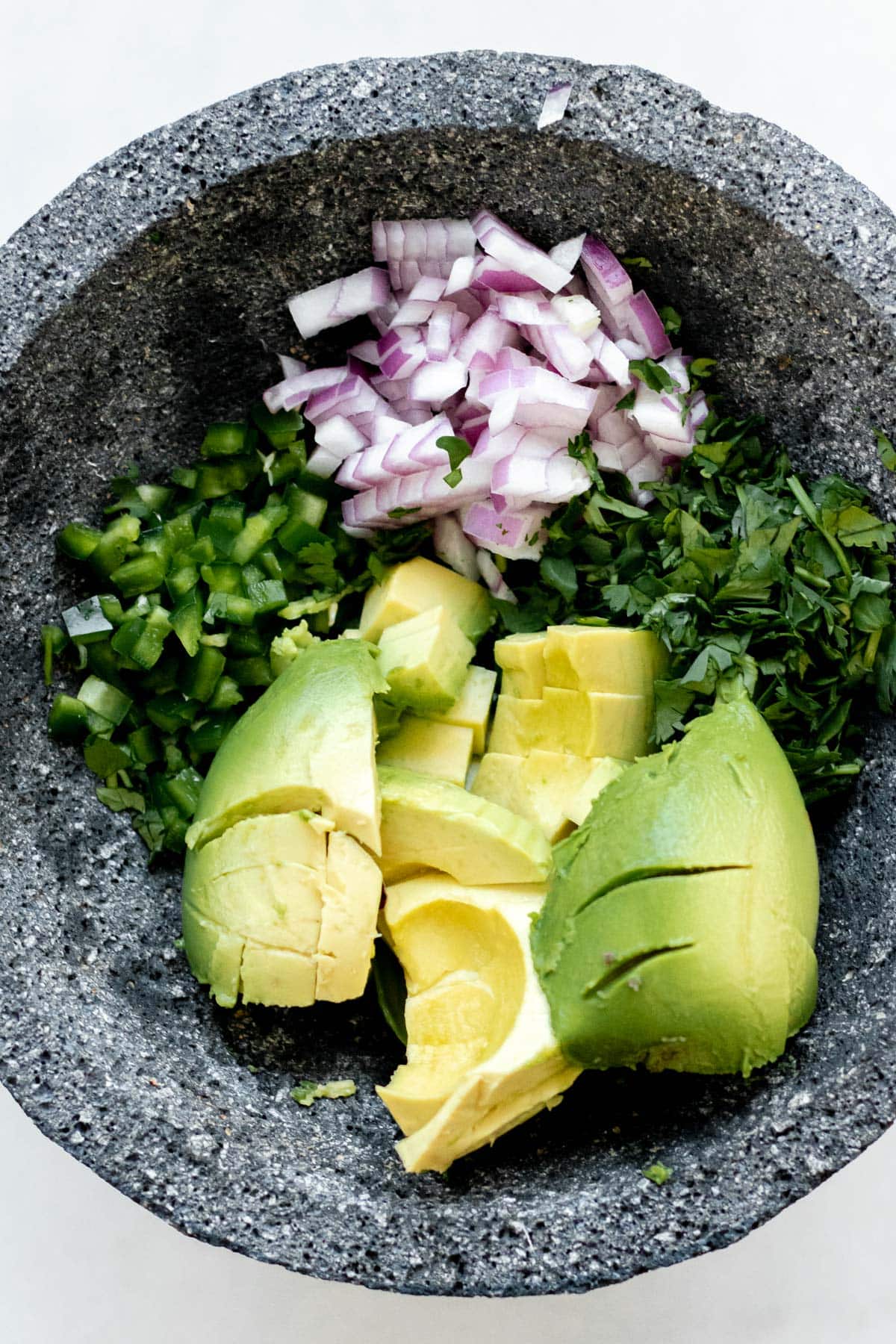 ingredients in a mortar