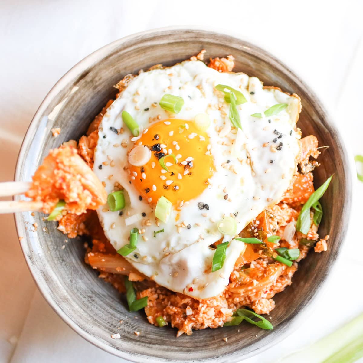 top down view of Kimchi Fried Rice