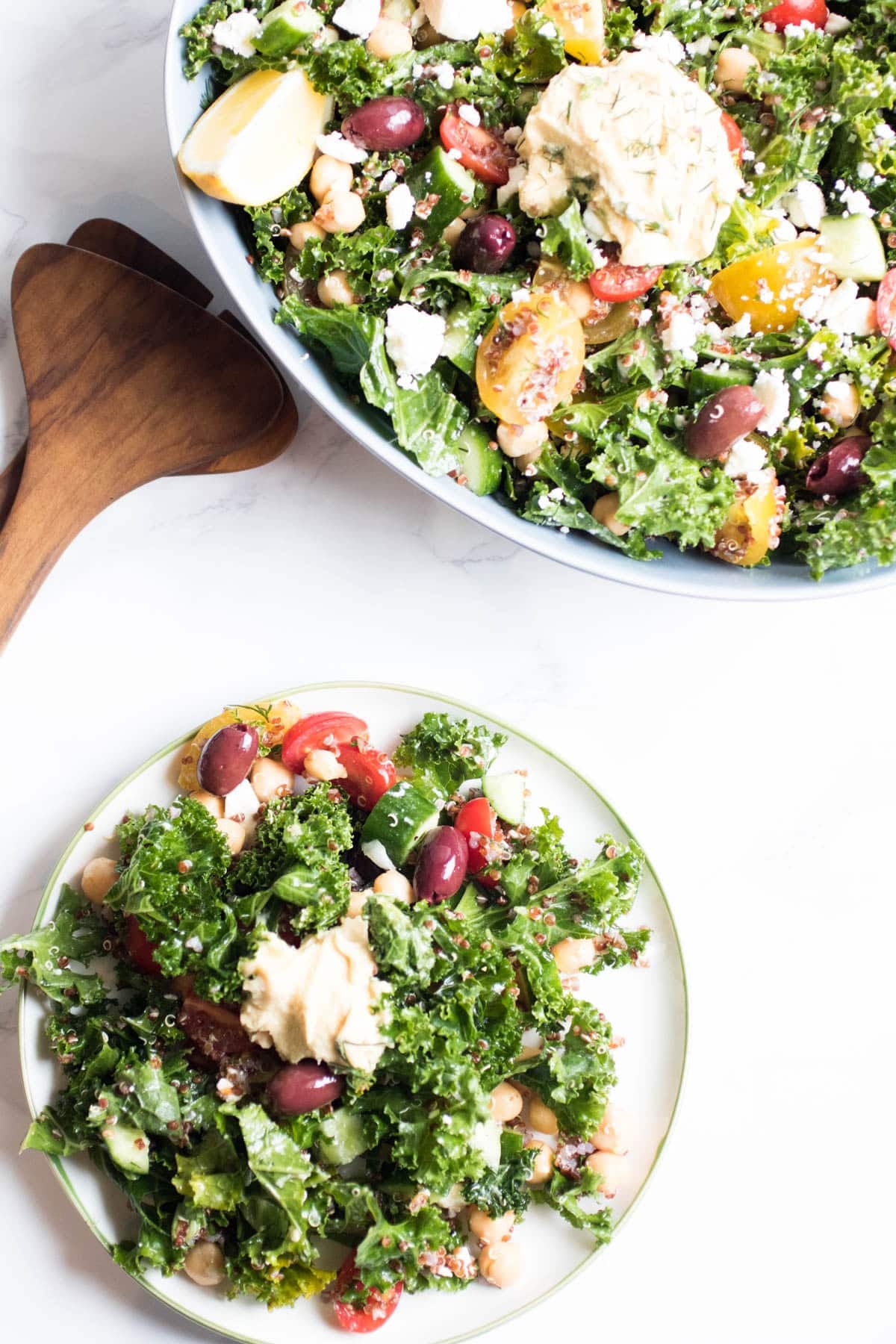 a plate of kale salad