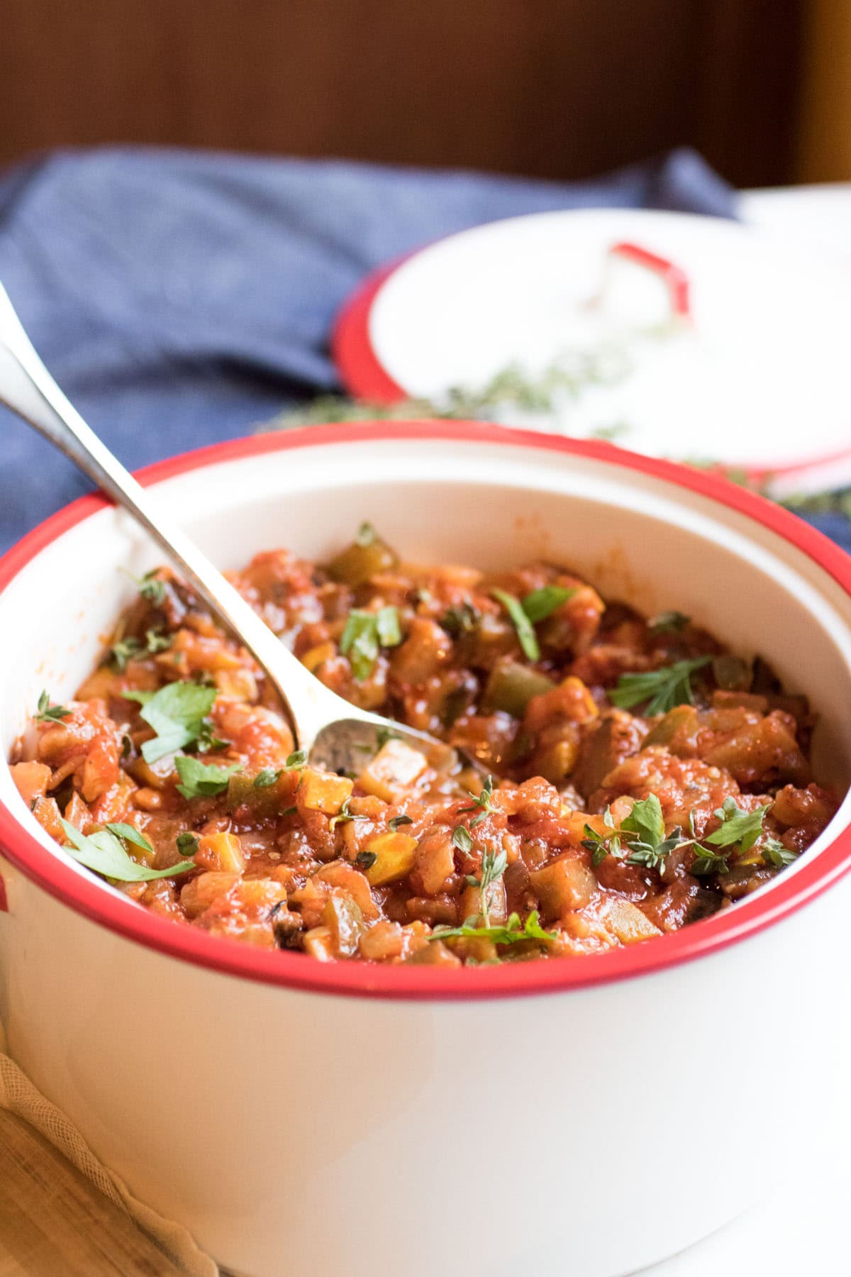 ratatouille in a small pot