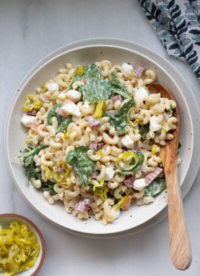 Italian pasta salad on a table