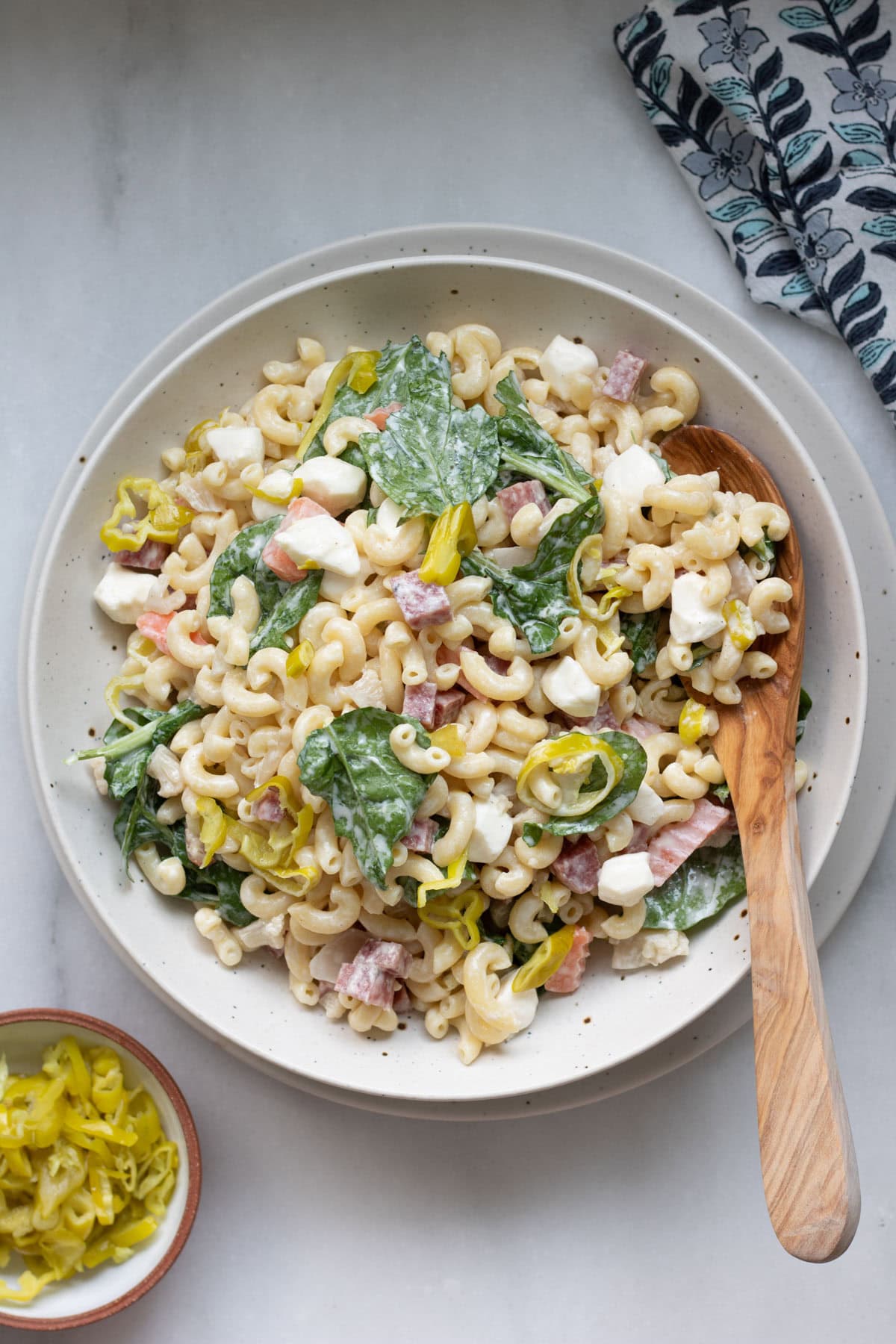 Italian pasta salad on a table