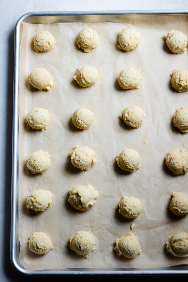 unbaked Lemon Cream Cheese Cookies with Almond Flour