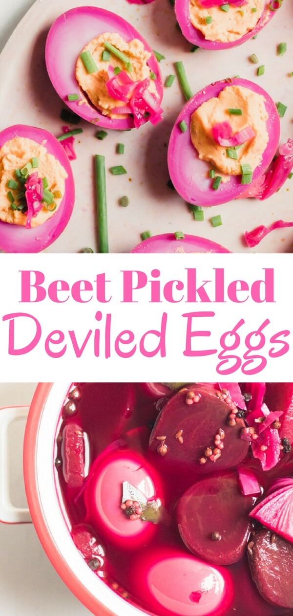 Beet Pickled Deviled Eggs - Abra's Kitchen