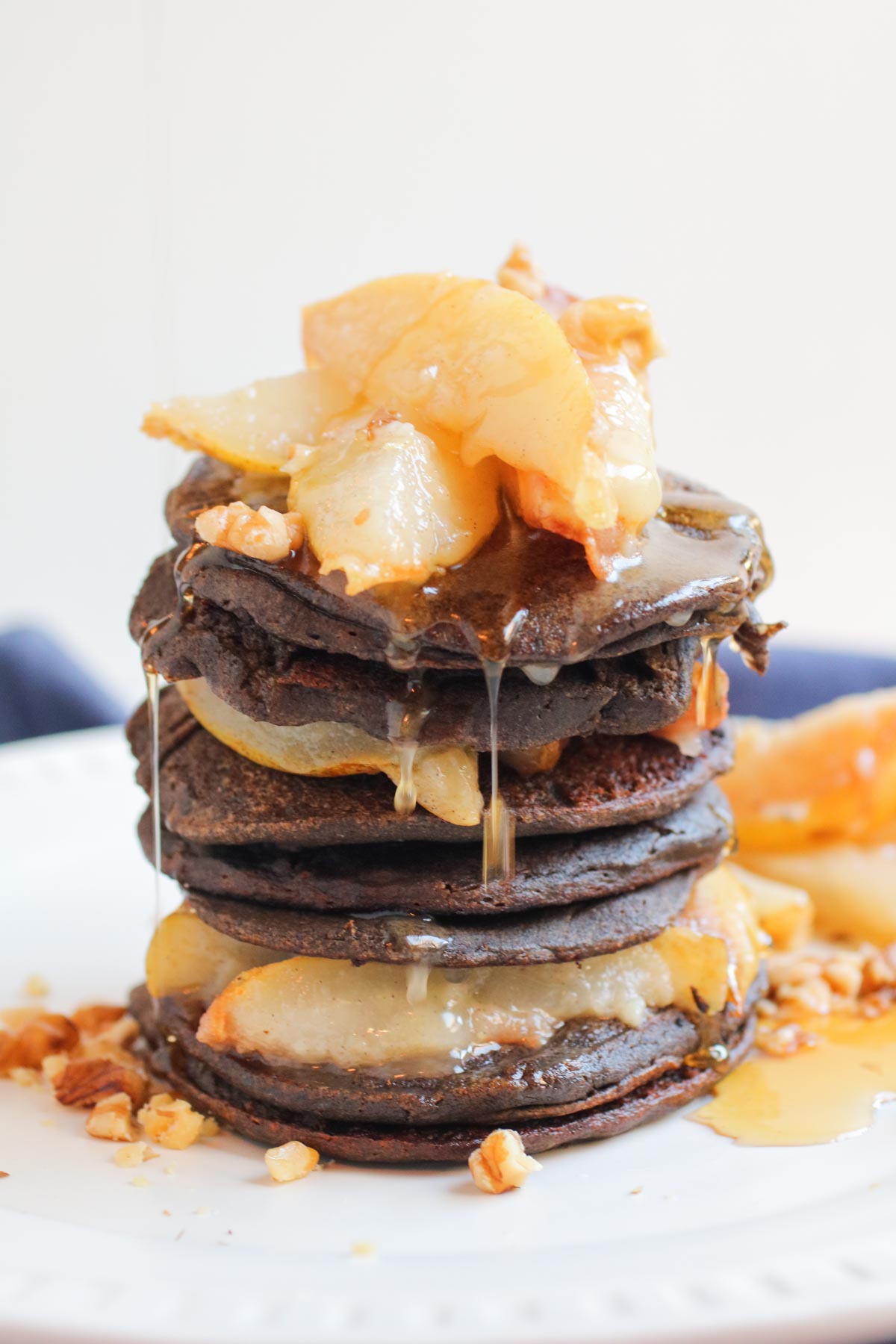 Buckwheat Sweet Potato Pancakes with Warm Cardamom Pears. This is possibly the most decadent, and uber healthy breakfast ever. Gluten free, vegan. Yaaasss! |abrakitchen.com
