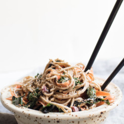 Sometimes it's just a smoothie, last week I had veggie bowls with sauerkraut 3 days in a row and this week it was all about these soba noodles.