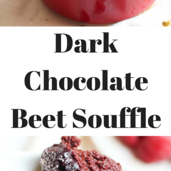 Dark Chocolate Beet Souffle is a paleo friendly, gluten free totally decadent dessert. One blender required, that’s it! Yum and Easy and Yum! | abraskitchen.com