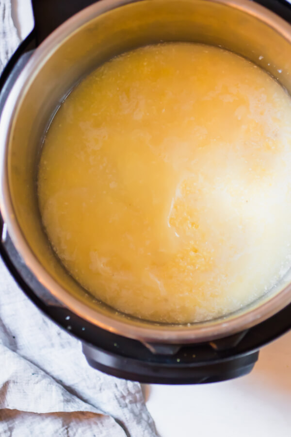 Easy Creamy Polenta made in the Instant Pot. Gluten-free, no stirring required. 