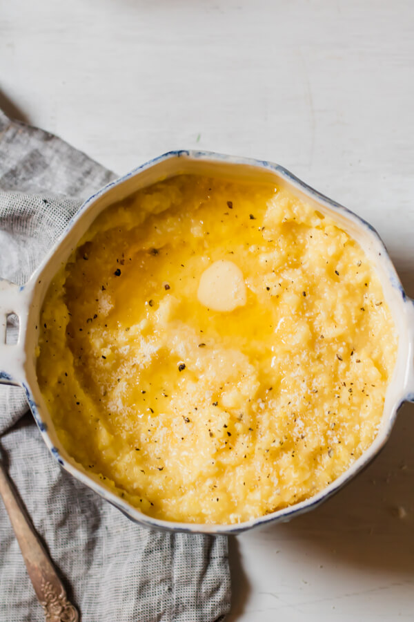 Easy Creamy Polenta made in the Instant Pot. Gluten-free, no stirring required. 