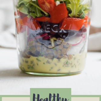 Healthy Greek Lentil Jar Salad