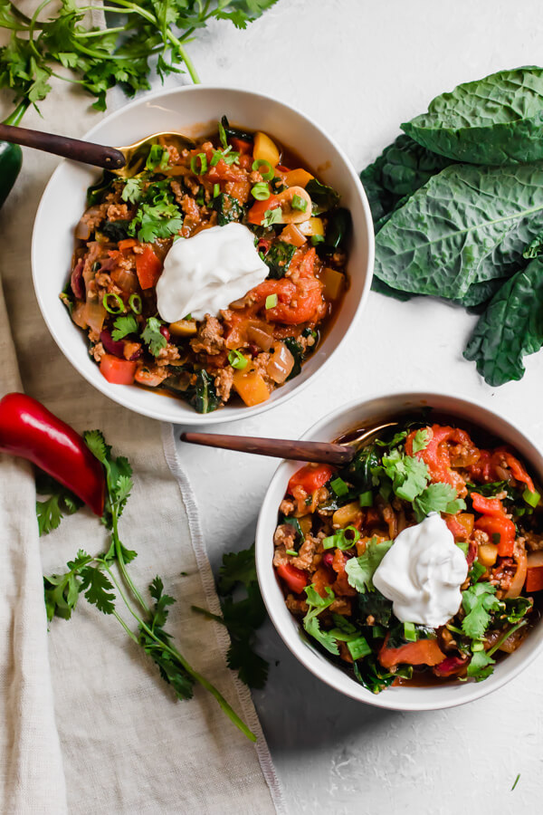 30 Minute Healthy Kale And Grass Fed Beef Chili Abra S Kitchen