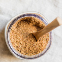 Make a big batch of this quick and easy DIY shawarma spice blend to add to all of your favorite dishes including falafel, chicken, beef, lamb, fish, or sauteed chickpeas!