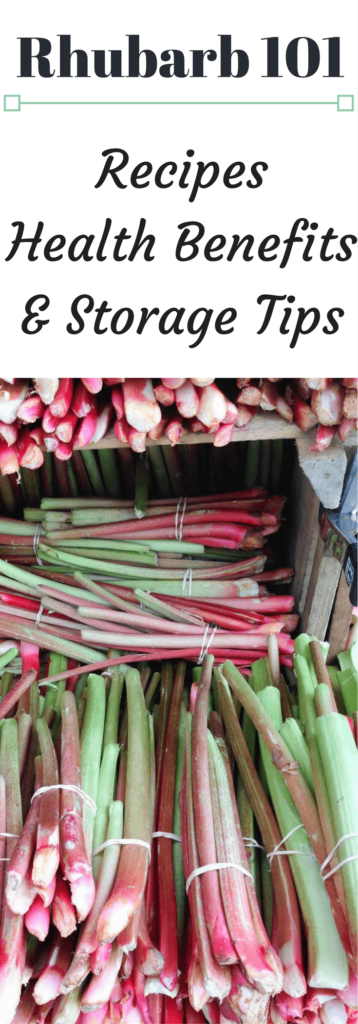 In Season: Rhubarb. When to buy it, how to store it, how to cook it, health benefits of eating rhubarb. Including 5 delicious rhubarb recipes!