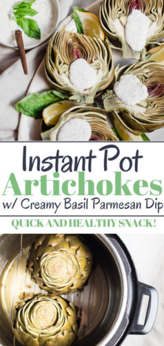 Instant Pot Artichokes with a Creamy Basil Parmesan Dip | Abra's Kitchen