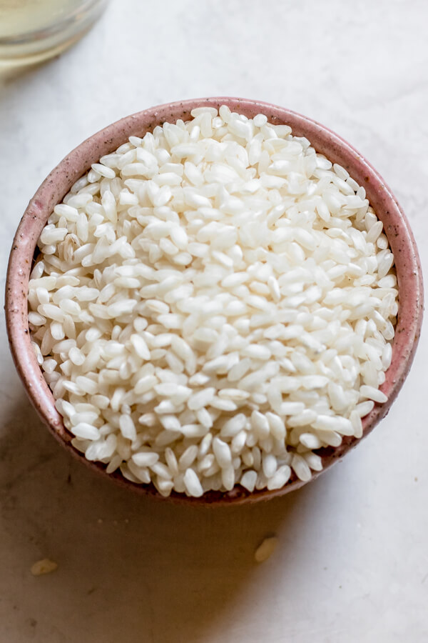 Bowl of arborio rice