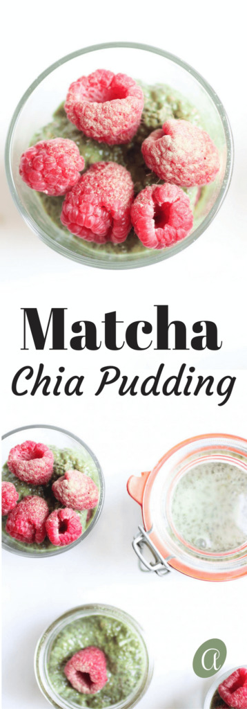Matcha Chia Seed Pudding, a creamy earthy superfood treat with almond milk, maple syrup, antioxidant rich matcha powder and protein packed chia seeds. The best snack ever! Gluten free, Vegan, Paleo, Whole 30.