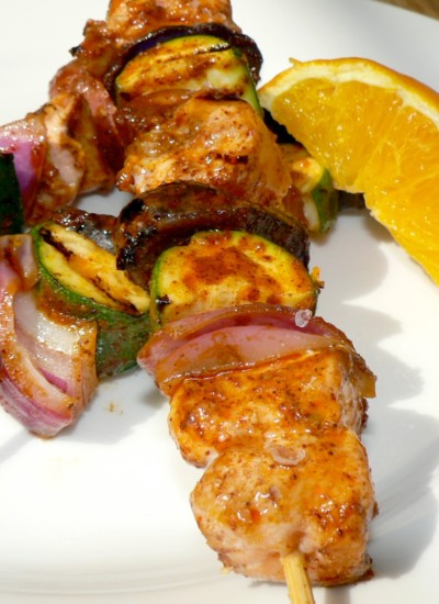 sweet and smokey salmon kebabs