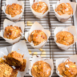 Incredibly delicious fluffy sweet potato pineapple muffins with coconut. Made without butter, oil, or refined sugar. Get ready to fall in love with your new favorite muffin!