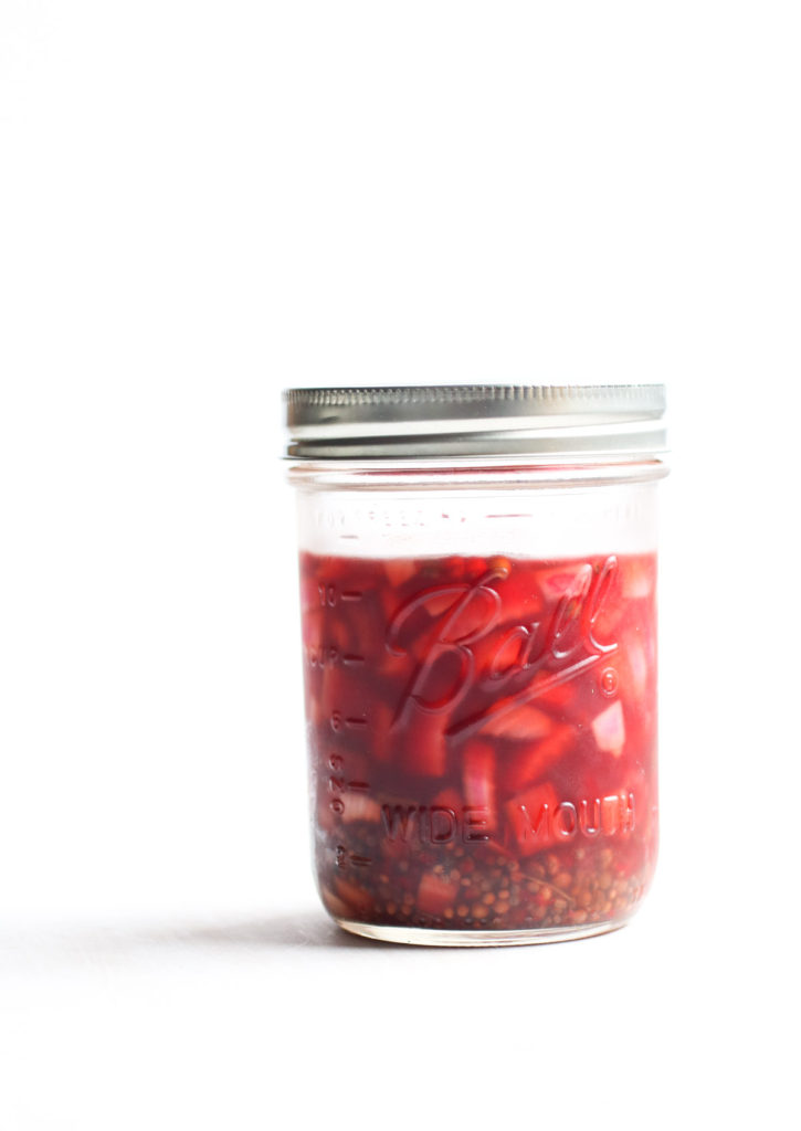 Quick and easy pickled swiss chard stems. With pink peppercorns and coriander seeds you will eat these by the spoonful! Refrigerator pickle, swiss chard, pickled stems. |abraskitchen.com