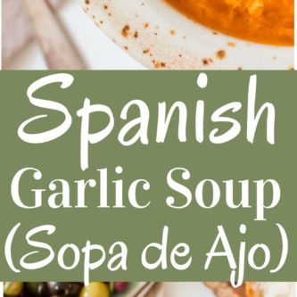 Healthy Spanish garlic soup, or Sopa de Ajo. A humble recipe using 7 simple ingredients and is ready in 15 minutes from start to finish. The most nourishing bowl of healthy restorative soup.