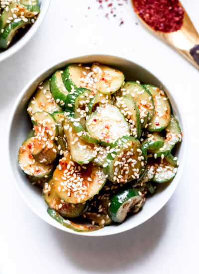 Spicy Korean Cucumber Salad with Sesame Seeds
