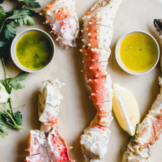 Steamed Crab Legs with Herb Shallot Butter