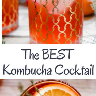 Ring in the holidays with a refreshing and delicious low alcohol cocktail. A twist on a traditional Americana Cocktail using kombucha for a little extra gut health love. The perfect light, tasty, fresh cocktail for a holiday party!