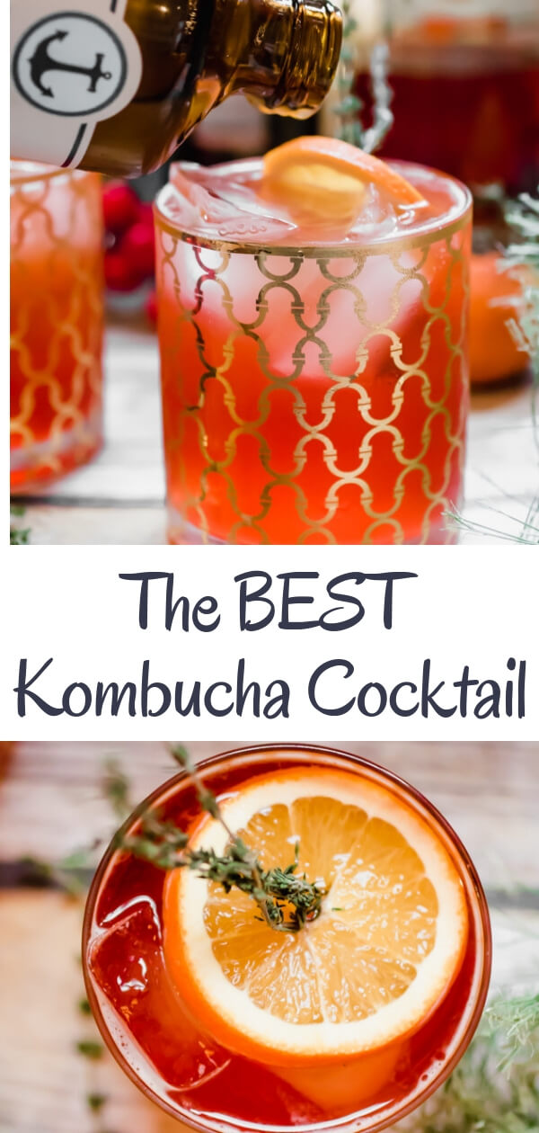 Ring in the holidays with a refreshing and delicious low alcohol cocktail. A twist on a traditional Americana Cocktail using kombucha for a little extra gut health love. The perfect light, tasty, fresh cocktail for a holiday party!