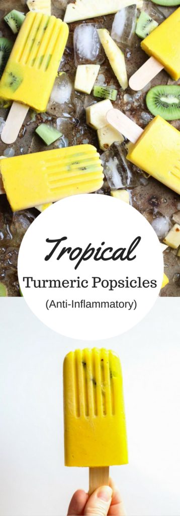 Anti-inflammatory tropical turmeric popsicles. Quick and easy, only 5 ingredients! A frozen treat that is good for you. |abraskitchen.com