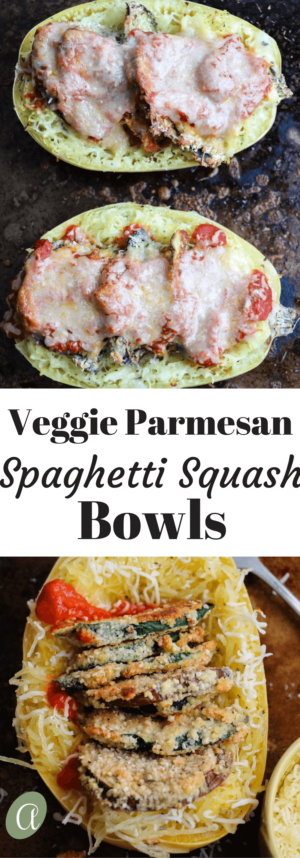 Veggie Parmesan Spaghetti Squash Bowls - Abra's Kitchen