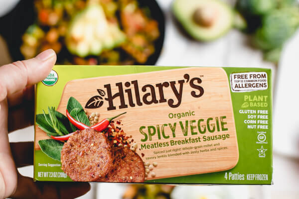 Hilarys veggie sausage patties for sweet potato hash